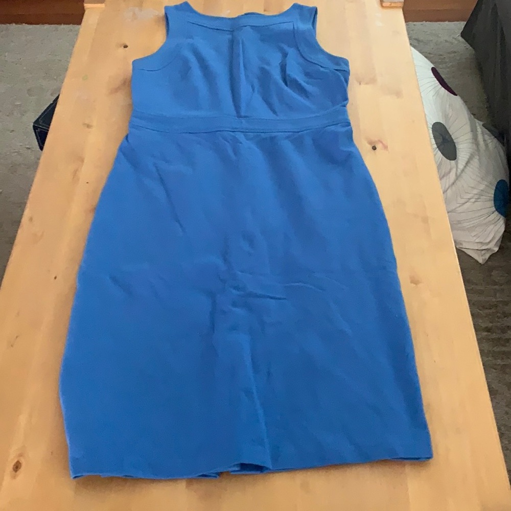 talbots blue midi shift dress